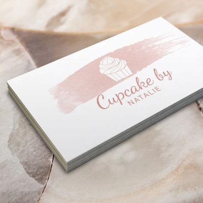 Cupcake Bakery Pastry Chef Blush Watercolor
