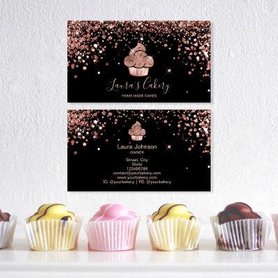Cupcake Bakery Pastry Chef Glitter Drips Rose Gold