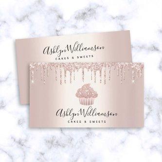 Cupcake Bakery Pastry Chef Glitter Drips Rose Gold