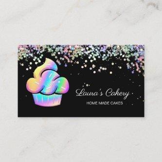 Cupcake Bakery Pastry Chef Holographic Business Ca