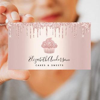 Cupcake Bakery Pastry Chef Rose Gold Glitter Drips