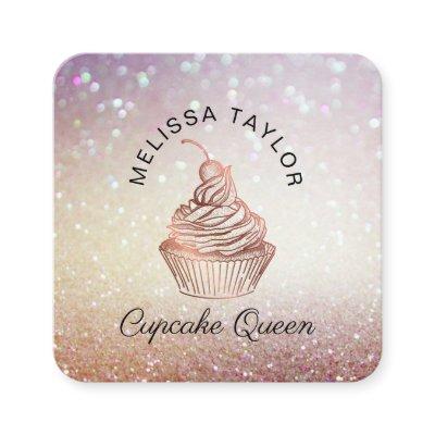 Cupcake Cakes & Sweets Home Bakery Rustic Vintage Square