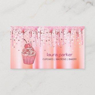 Cupcake Home Bakery Pastry Rose Gold Dripping