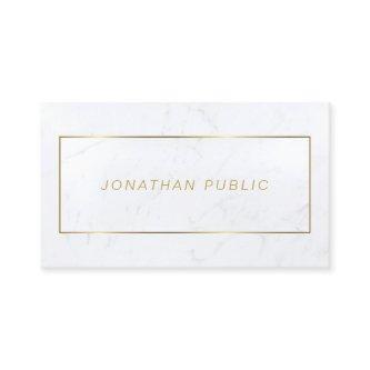 Cursive Font White Marble Gold Modern Elegant Glam