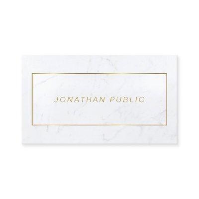Cursive Font White Marble Gold Modern Elegant Glam