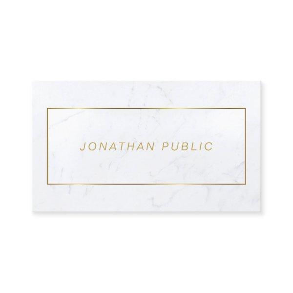 Cursive Font White Marble Gold Modern Elegant Glam
