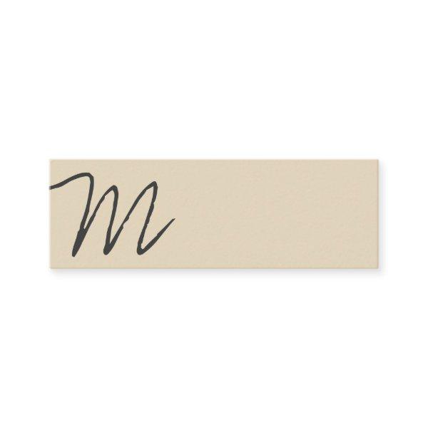 Cursive Monogram | Asymmetric (beige) Mini