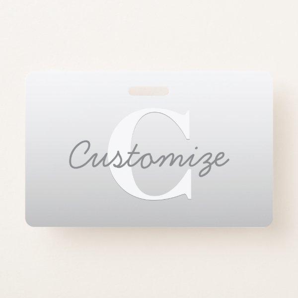 Cursive Name or other Text w/Monogram | Gradient  Badge