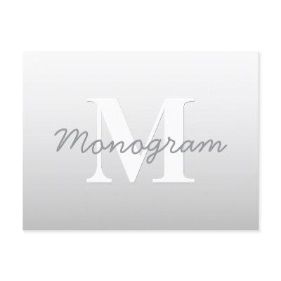 Cursive Name or other Text w/Monogram | Gradient  Postcard
