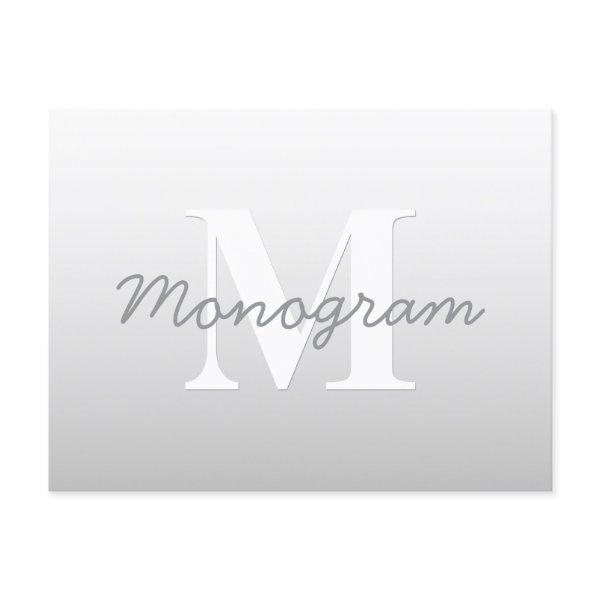 Cursive Name or other Text w/Monogram | Gradient  Postcard