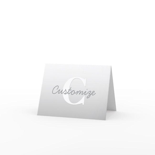 Cursive Name or other Text w/Monogram | Gradient Thank You Card