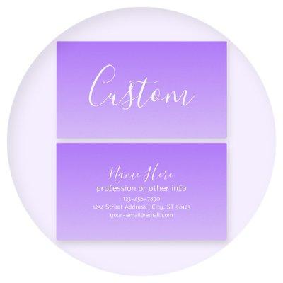 Cursive Script Name & Editable Light Purple Ombre