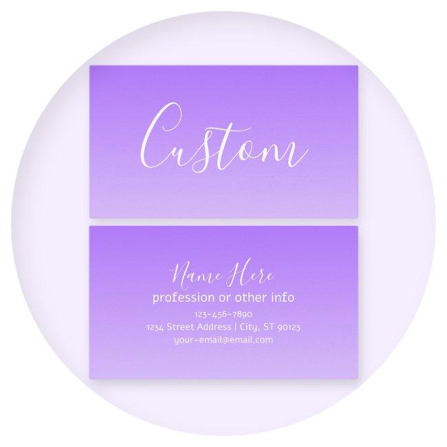 Cursive Script Name & Editable Light Purple Ombre