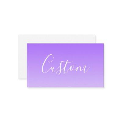 Cursive Script Name & Editable Light Purple Ombre  Enclosure Card