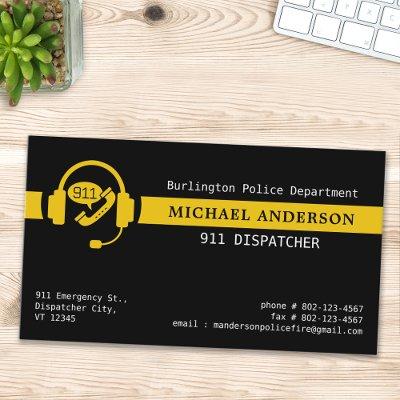 Custom 911 Dispatcher Simple Thin Gold Line Logo