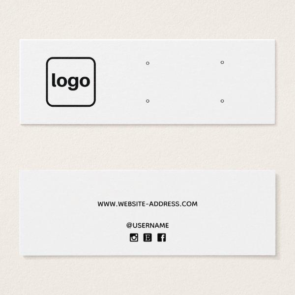Custom Add Logo Horizontal Four Stud Earring Hole