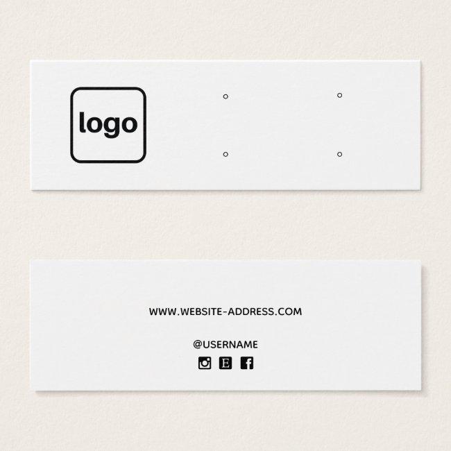 Custom Add Logo Horizontal Four Stud Earring Hole
