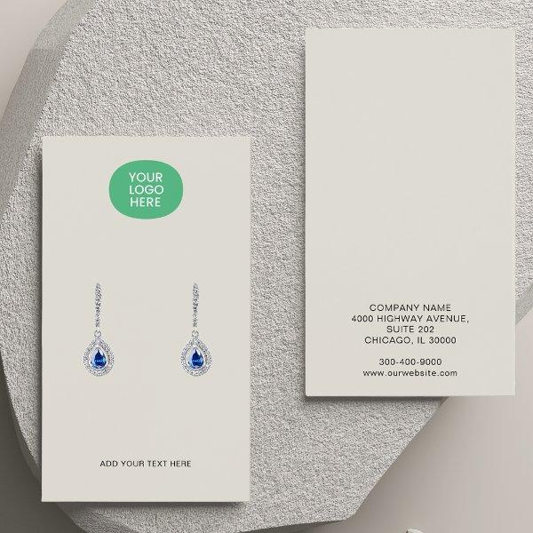 Custom Add Logo Light Tan Earrings Display Card