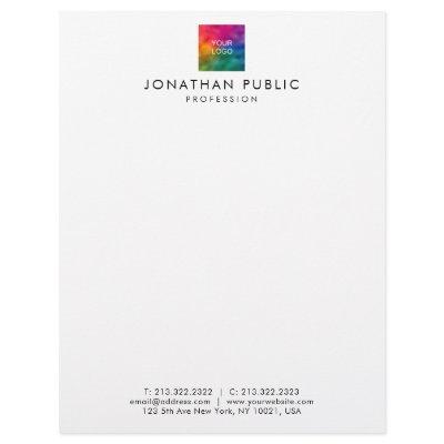 Custom Add Your Business Company Logo Template Letterhead