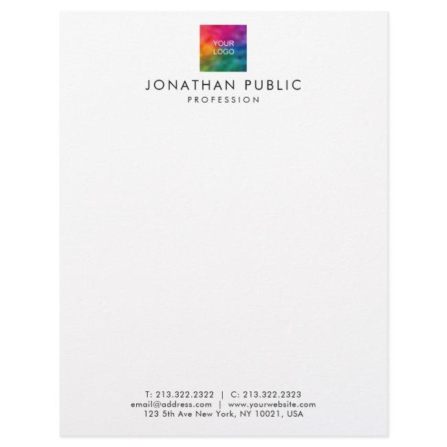 Custom Add Your Business Company Logo Template Letterhead