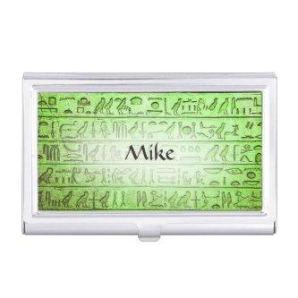 Custom Ancient Egyptian Hieroglyphs Green  Holder