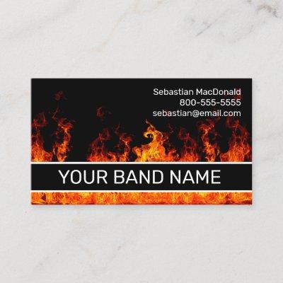 Custom Band Name Flames Rock & Roll Musician Music