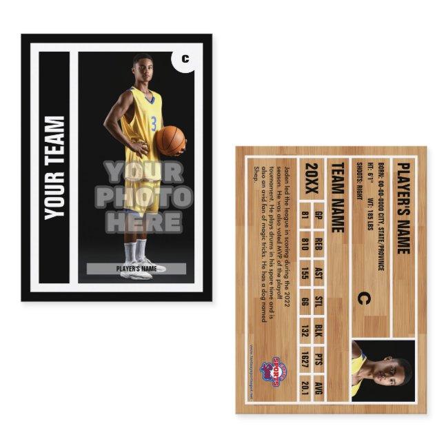 Custom Basketball Trading Card - Black