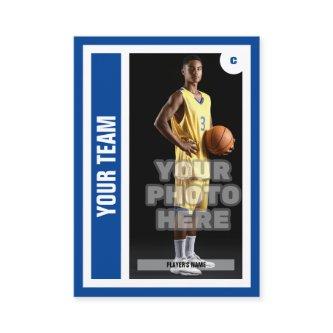 Custom Basketball Trading Card - Blue