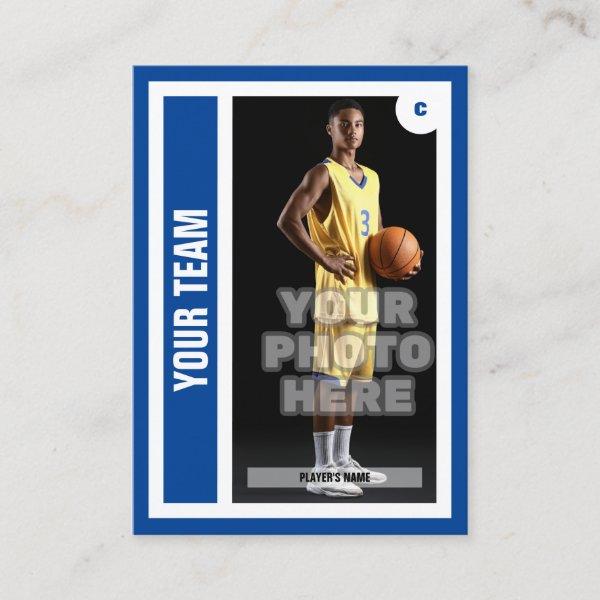 Custom Basketball Trading Card - Blue