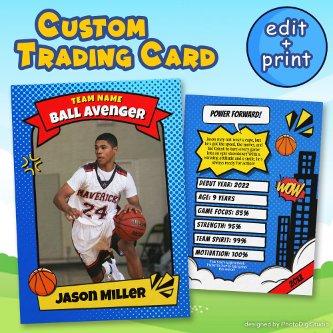 Custom Basketball Trading Card, Comic Baller Card