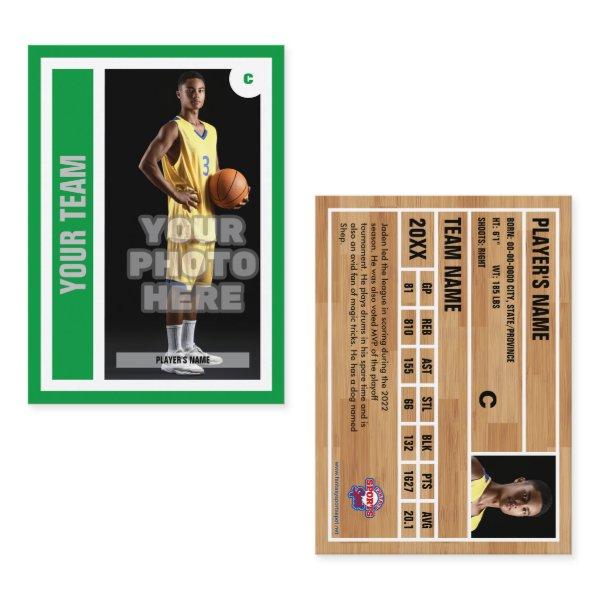 Custom Basketball Trading Card - Kelly Green