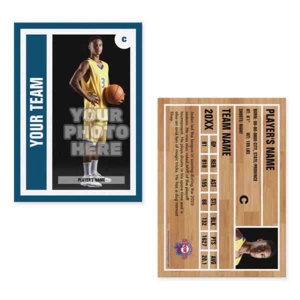 Custom Basketball Trading Card - Ocean Blue