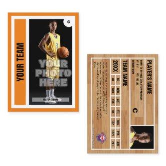 Custom Basketball Trading Card - Orange