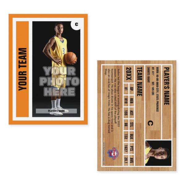 Custom Basketball Trading Card - Orange