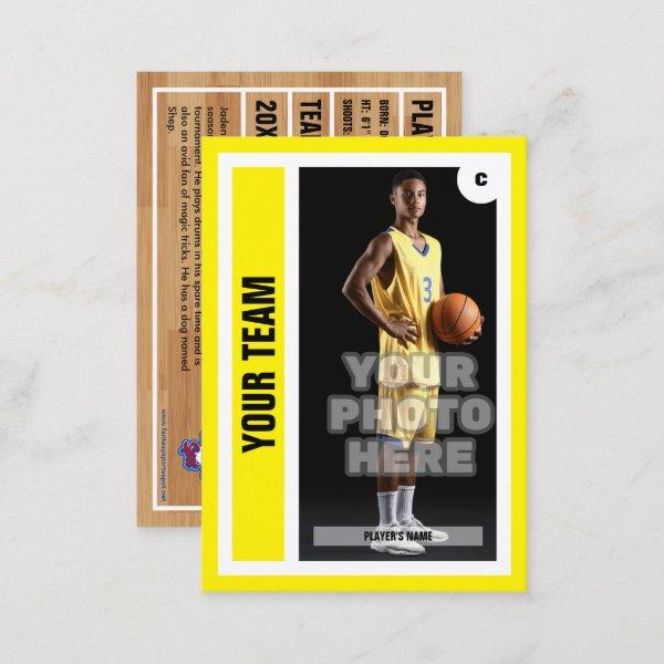 Custom Basketball Trading Card - Yellow