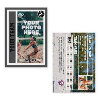 Custom Beach Volleyball Trading Card (Dark Grey)