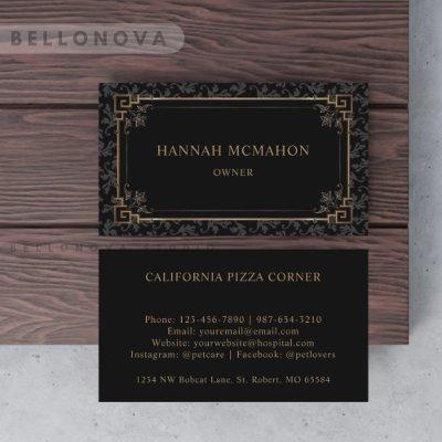 Custom Black And Gold Brown Floral Monogram