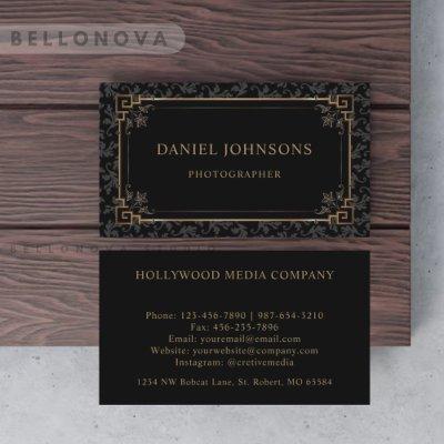 Custom Black And  Gold Brown Floral Monogram
