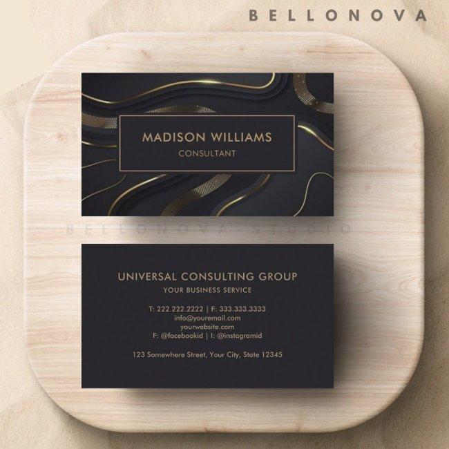 Custom Black And Gold Glitter Professional