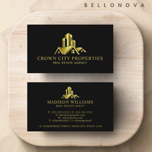 Custom Black And Gold Premium Real Estate Agent