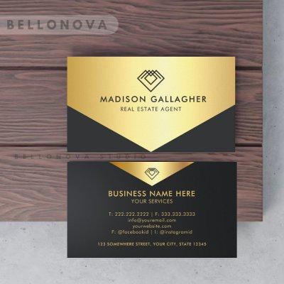 Custom Black And Gold Real Estate Agent
