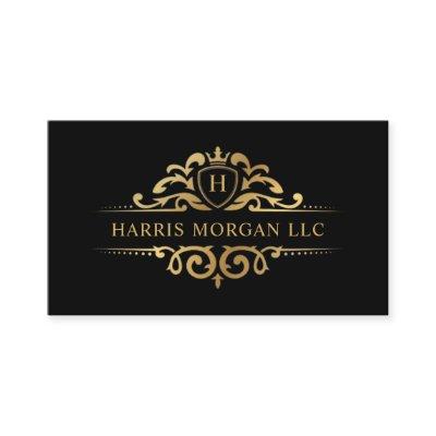Custom  Black And Gold Royal Monogram Professional