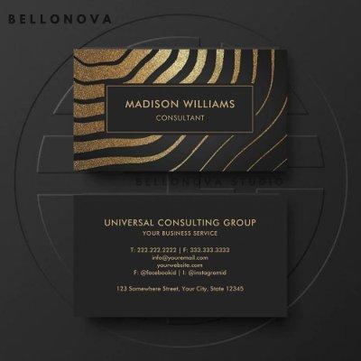 Custom Black And Gold Wave Glitter Professional
