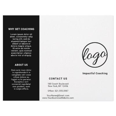 Custom Black and White Logo Trifold Brochure