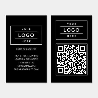 Custom Black Business Logo and Website QR Code