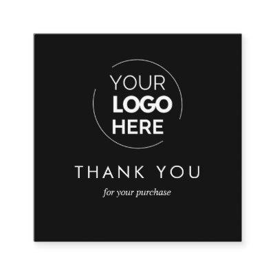 Custom Black Business Logo QR Code Thank You Discount Card