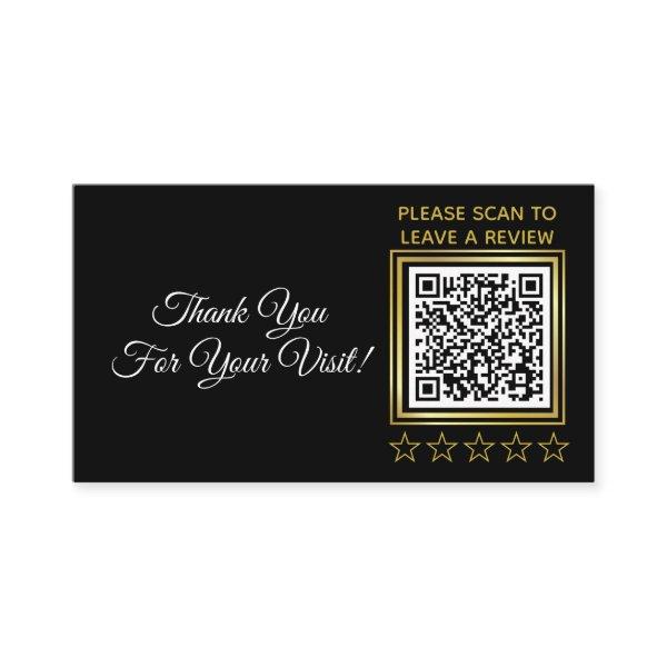 Custom Black Gold QR Code Logo Business Review Enclosure Card