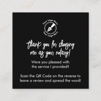 Custom Black Google Review QR Code Thanks Notary Square