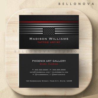 Custom Black Grey Red The USA America Flag Premium