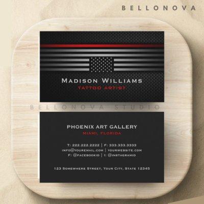 Custom Black Grey Red The USA America Flag Premium